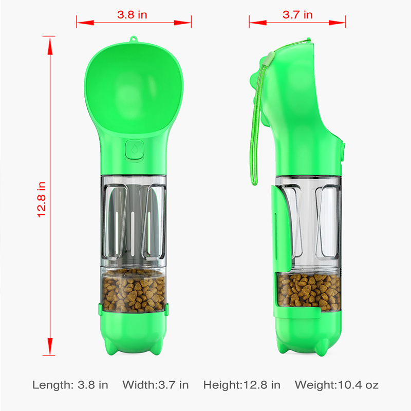 Outdoor Leak Proof Plastic Portable Dog Water Bottle Travel with Poop Bag Dog Food Storage Container Feeder with Poop Shovel