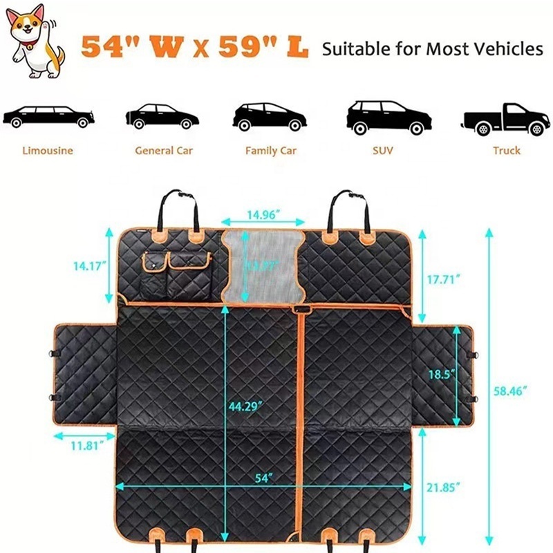 Large Waterproof Foldable Washable Dog Car Seat Cover For Back Seat Waterproof Car Seat Covers For Dogs