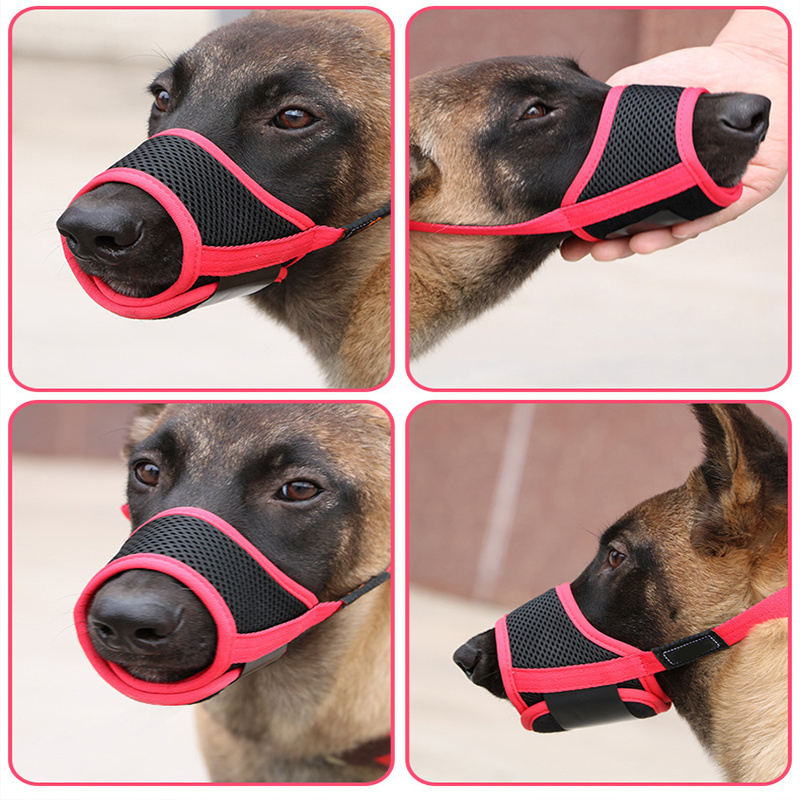 Adjustable Mesh Breathable Pet Mouth Muzzles Anti Barking Dog Muzzle for Small Large Dogs Nylon Straps Dog Accessories