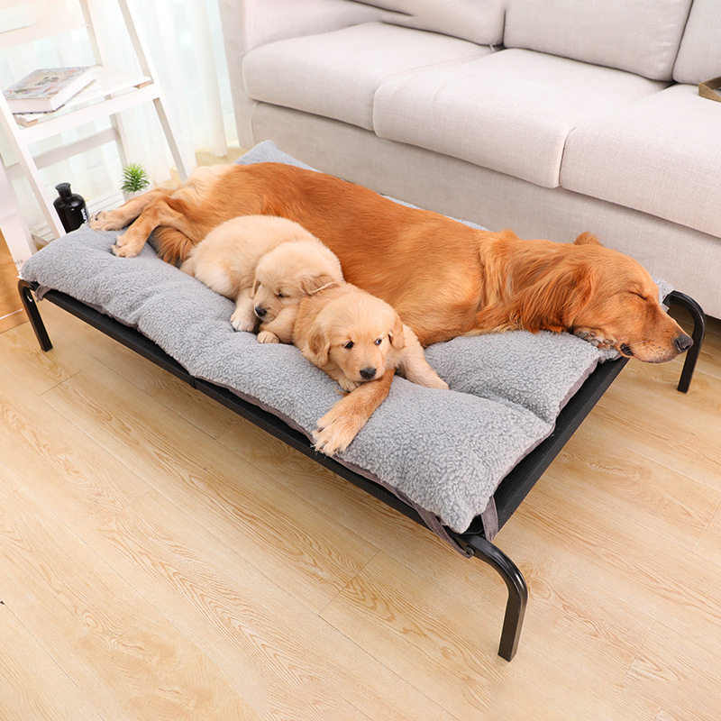 Summer Elevated Dog Bed Cot with Cooling Ice Pad Outdoor Travel Pets Camping Dog Bed