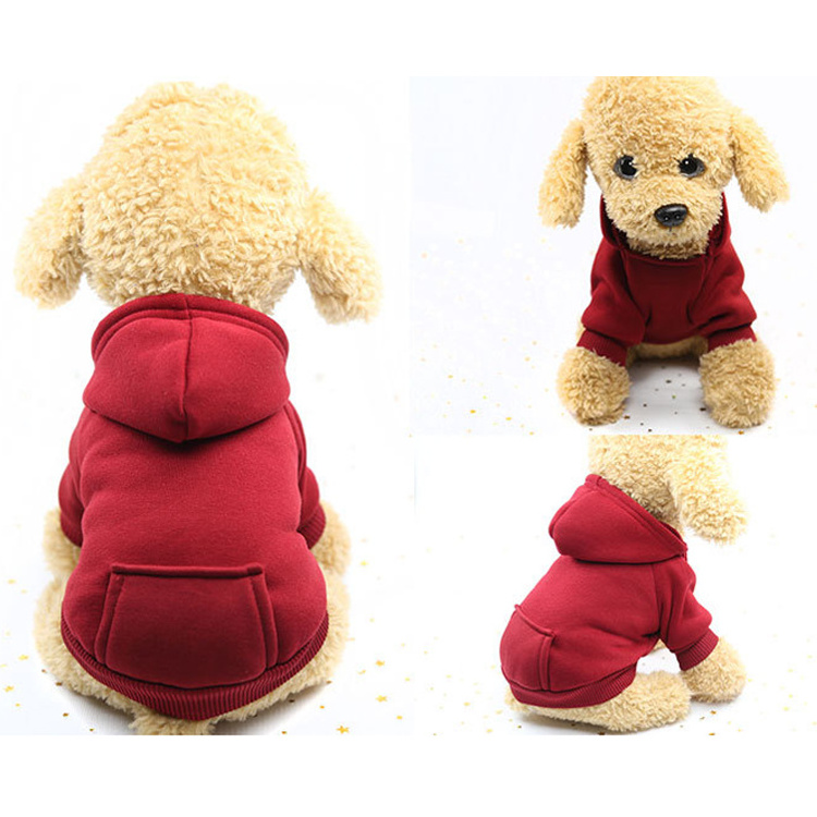 Pet Accessories Manufacturer Cotton Dog Clothes Hooded Sweater With Big Pocket