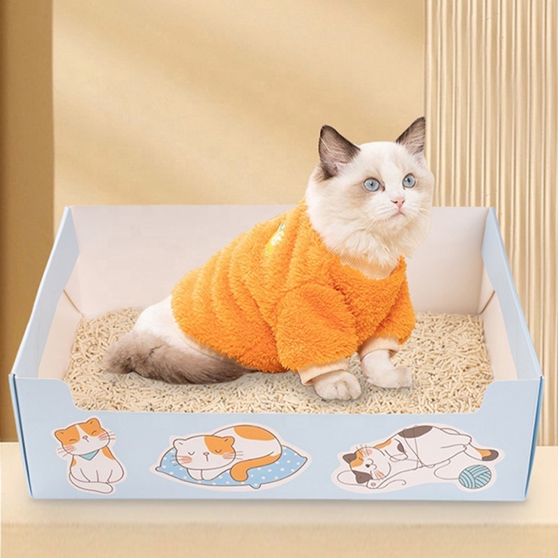 Disposable Portable For Travel Large Capacity Custom Design Cute Disposable Foldable Cat Litter Box