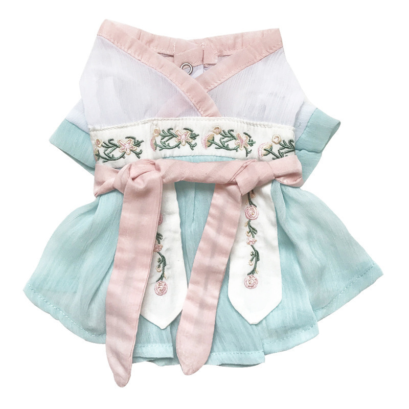 luxury Summer Breathable Girl  Dress Costume Cute Puppy Dog Clothes Dress  for Small Animal