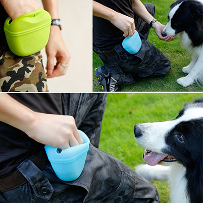 Little Guy Dog Training Treat Bag Silicone Pet Dog Snack Treat Pouch Training Silicone Dog Treat Bag Pouch With Magnetic Closure