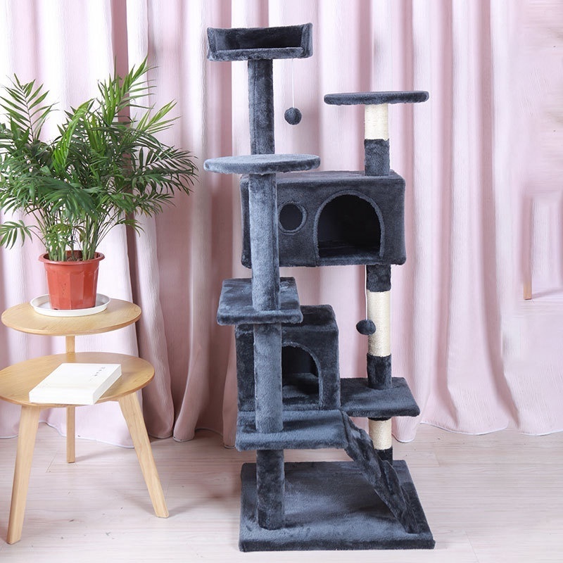 Plush Best Selling Basic Cat trees Hammock and condo and factory direct supply cat tower tree