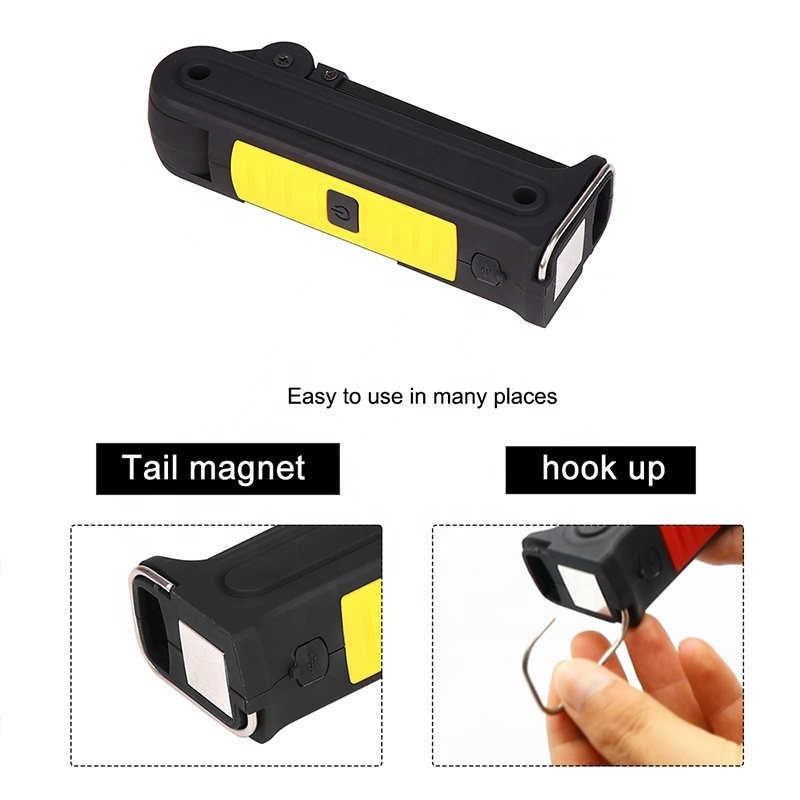 360 degree folding COB work light LED glare emergency flashlight inspection light with magnetic base