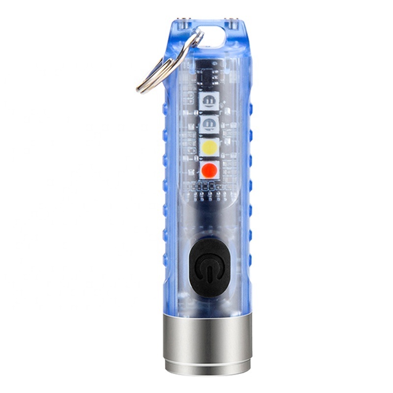 small portable type-c rechargeable keychain powerful flashlight 400lm mini led flashlights magnet camping microlight