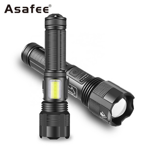 Asafee XHP50 COB LED Flash light Outdoor Zoom Night Reading Professional Flashlight 18650 26650 Rechargeable Flashlight Torch