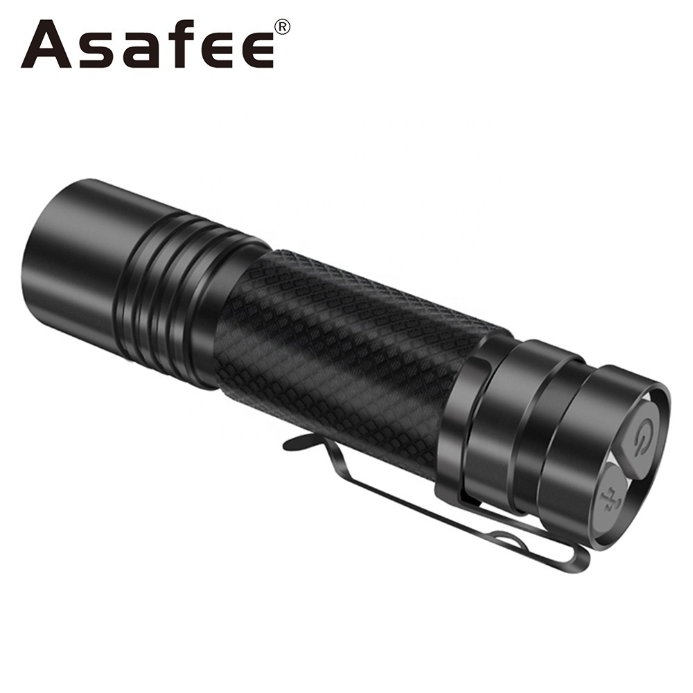 Portable Mini Pocket EDC Flashlight 800LM Self Defense Powerful Rechargeable Tactical Camping LED Halloween Torch Light