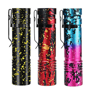 Mini Colorful Flashlight 800LM Self Defense Waterproof Rechargeable Tactical Camping LED Halloween Flashlight Torch Light