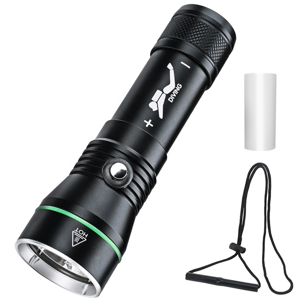 Asafee XHP50 LED Dive Flashlight 2000LM Waterproof 3modes Underwater Scuba Handheld Diving Torch Lamp