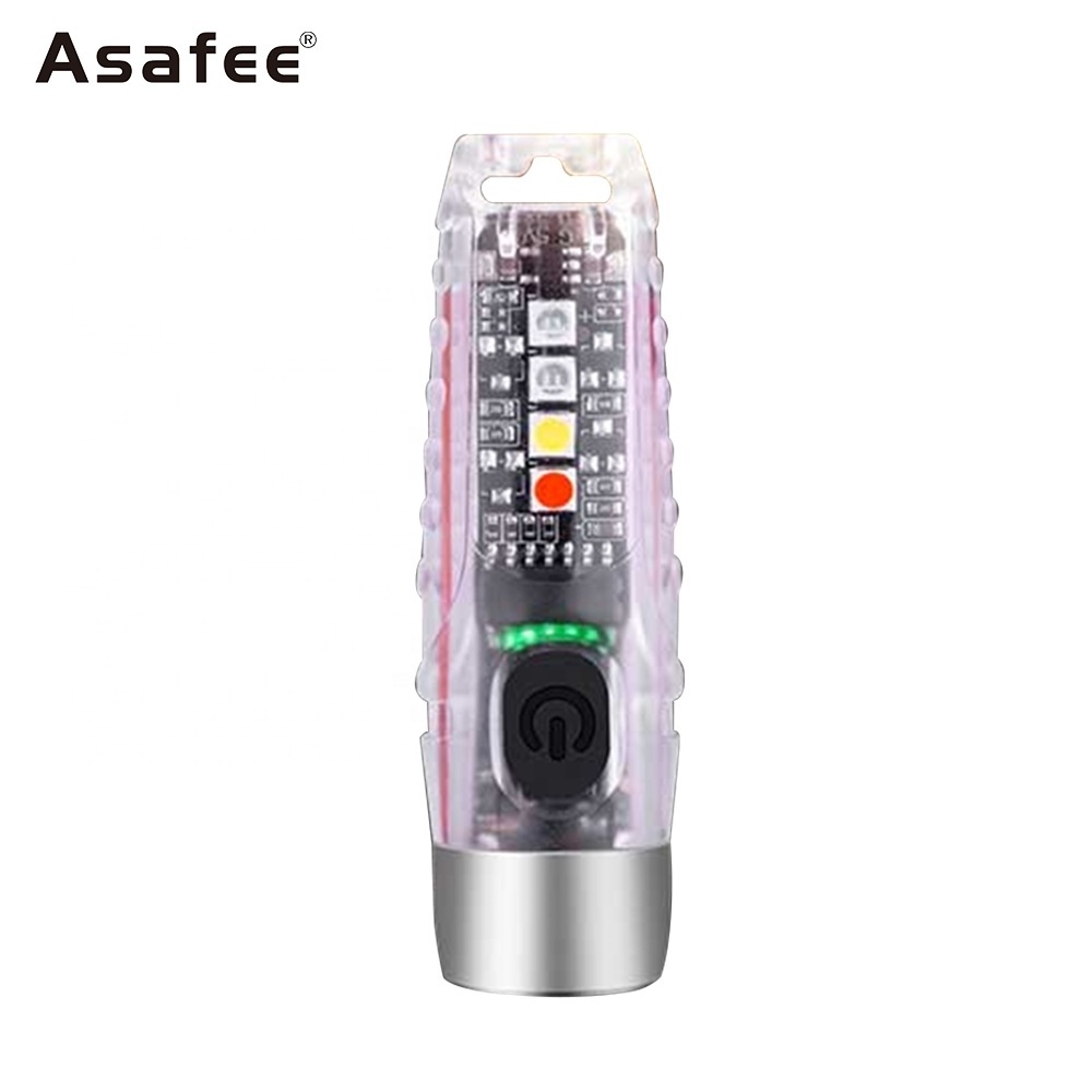 Asafee OEM ODM New Powerful Mini keychain flashlight waterproof EDC Keyring led torch light with magnet and clip