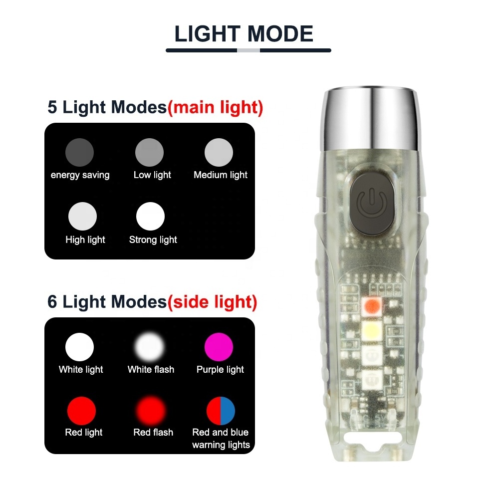 Keychain Flashlights Max 610 High Lumens Super Bright Rechargeable LED Flashlight 11 Mode EDC Small Pocket Flashlight