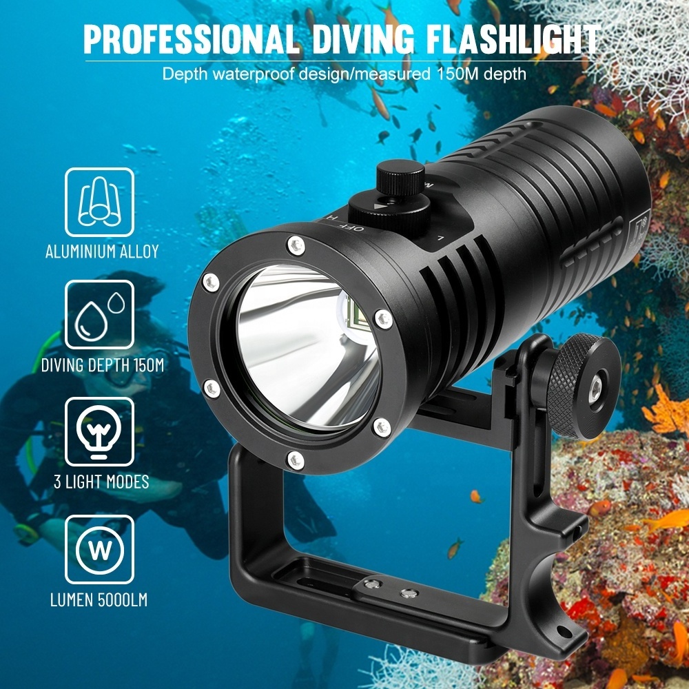 DT08 SBT90 LED flash torch light diving 21700 battery diving scuba 150m  deep flashlight 5000lm torch light diving lamp diver