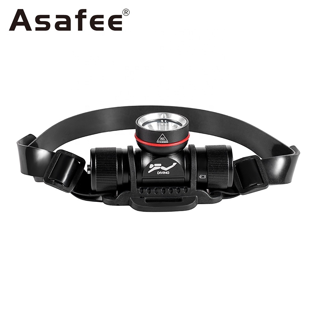 Asafee Waterproof Headlamp Underwater Rechargeable Night Fishing Diving Headlight Aluminum XM-L2 LED Head Flashlight