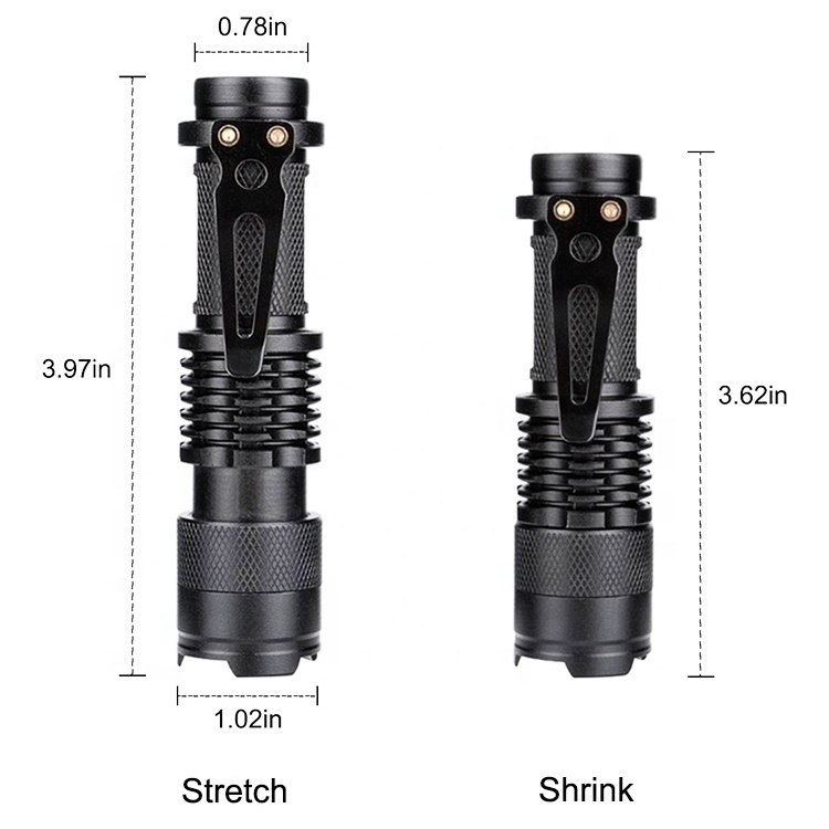 Asafee SK68 mini flashlight torch light Outdoor pocket portable lamp zoom Waterproof LED Lantern 14500 AA flashlight