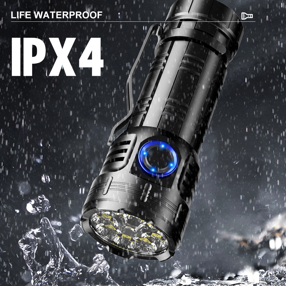 8*XPG LED Long Range High Powered 3000lm Led Tactical Flashlight Torches Rechargeable Waterproof Led Magnetic Flashlight