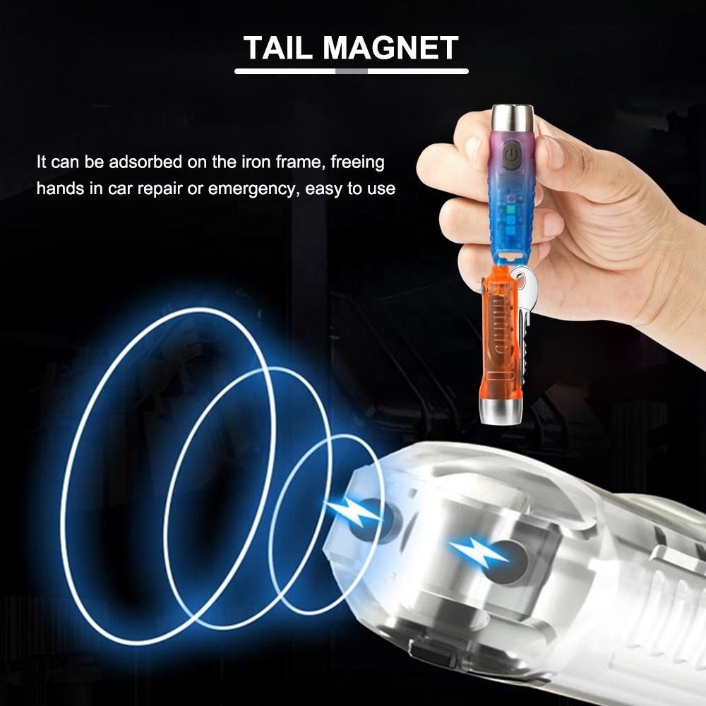 Keychain Flashlights Max 610 High Lumens Super Bright Rechargeable LED Flashlight 11 Mode EDC Small Pocket Flashlight