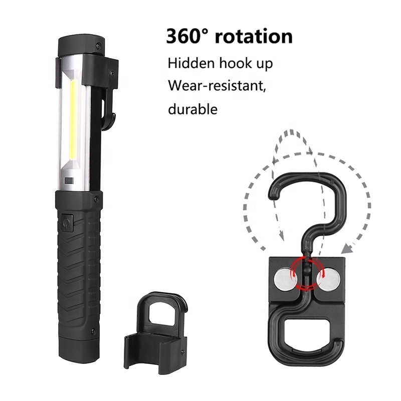 LED COB Working light Magnetic car tool light Hand Held Work Lamp with hanging hook work lights