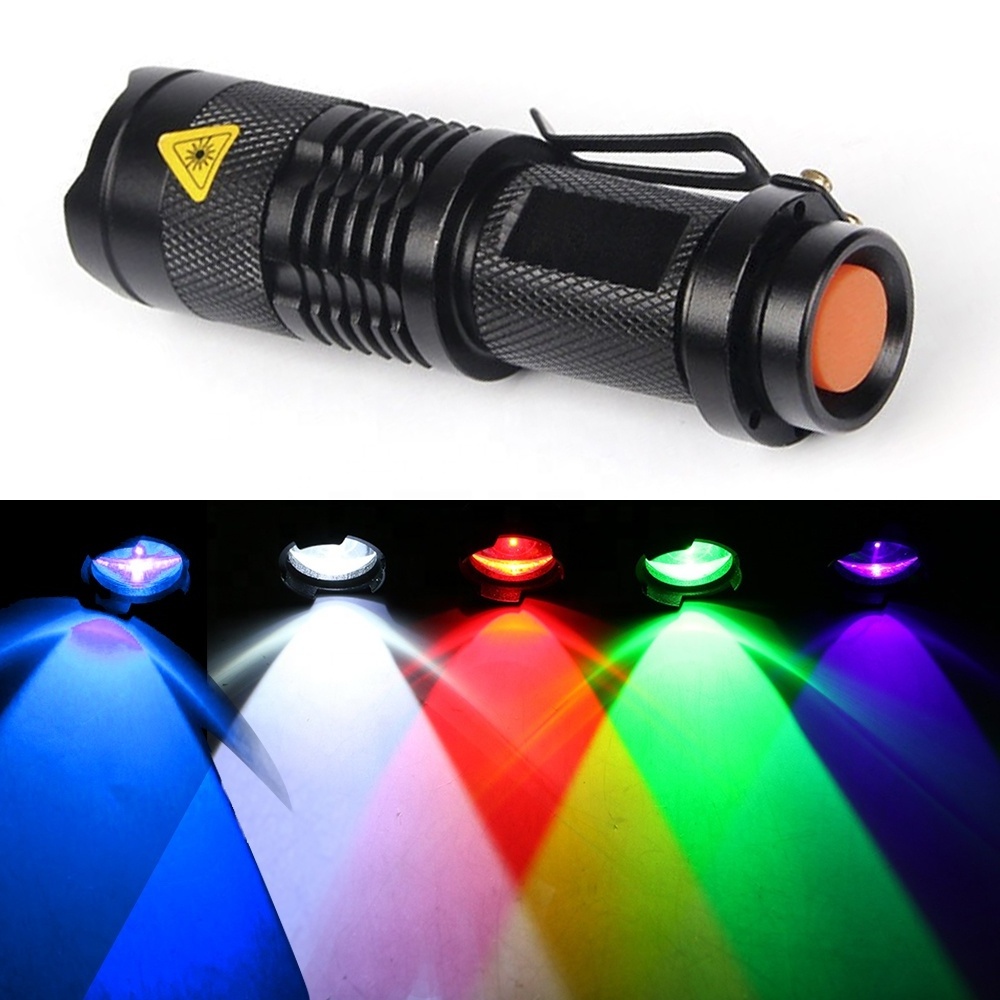 mini colorful gift torch light rechargeable waterproof uv red blue green led flashlight 14500 child zoomable flashlight lamp