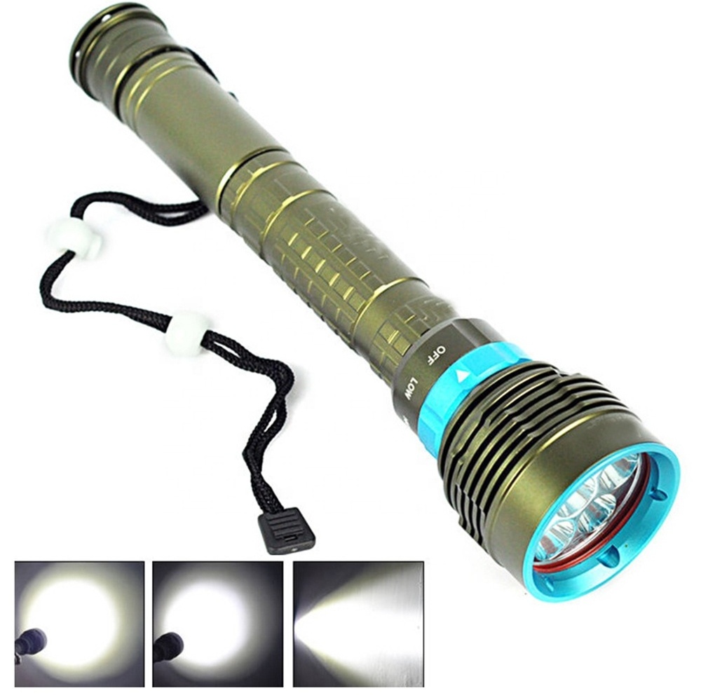 most powerful led diving flashlight 10000 lumens underwater torch  Ultra Bright 7 XM L2 LED