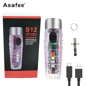 Asafee OEM ODM New Powerful Mini keychain flashlight waterproof EDC Keyring led torch light with magnet and clip