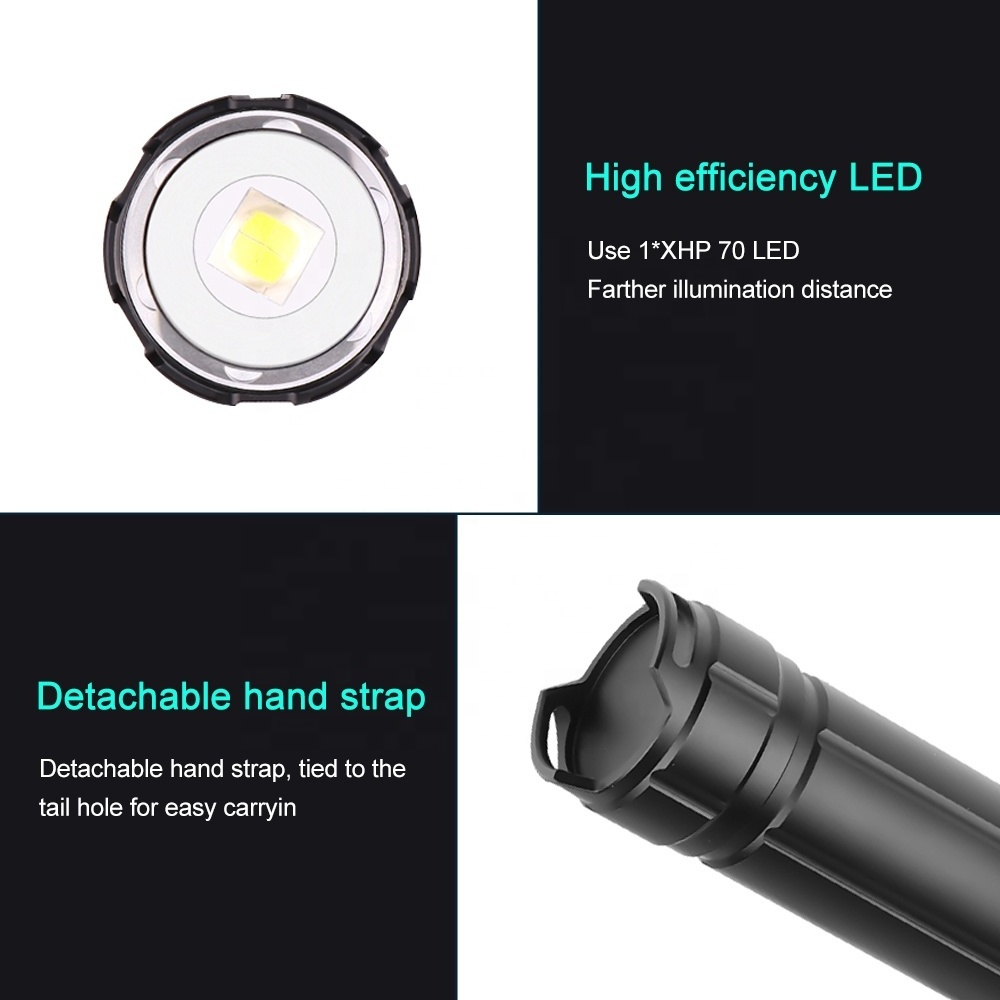 tactical flashlight long-range 1500m flashlight 1200lm 5 modes torch light led flashlight long range powerful torch light