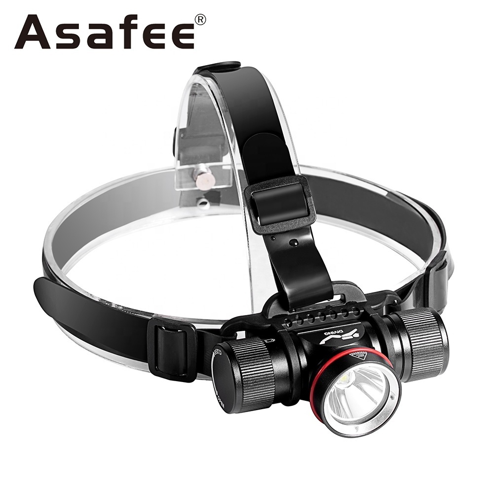 Asafee Waterproof Headlamp Underwater Rechargeable Night Fishing Diving Headlight Aluminum XM-L2 LED Head Flashlight