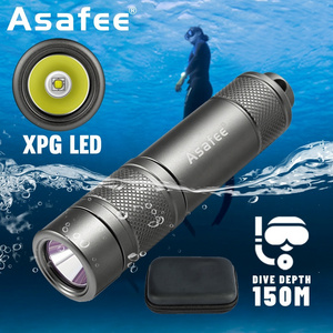 Asafee XPG Mini LED Diving Flashlight 350LM Underwater Freedive Flashlight 18650 Rechargeable Aluminum Backup Diver Torch