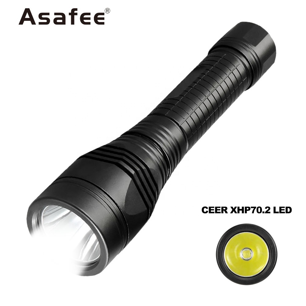 Asafee XHP70.2 LED Diving Flashlight Twist Switch Underwater 150m Professional Scuba Diving Diver Torch Light