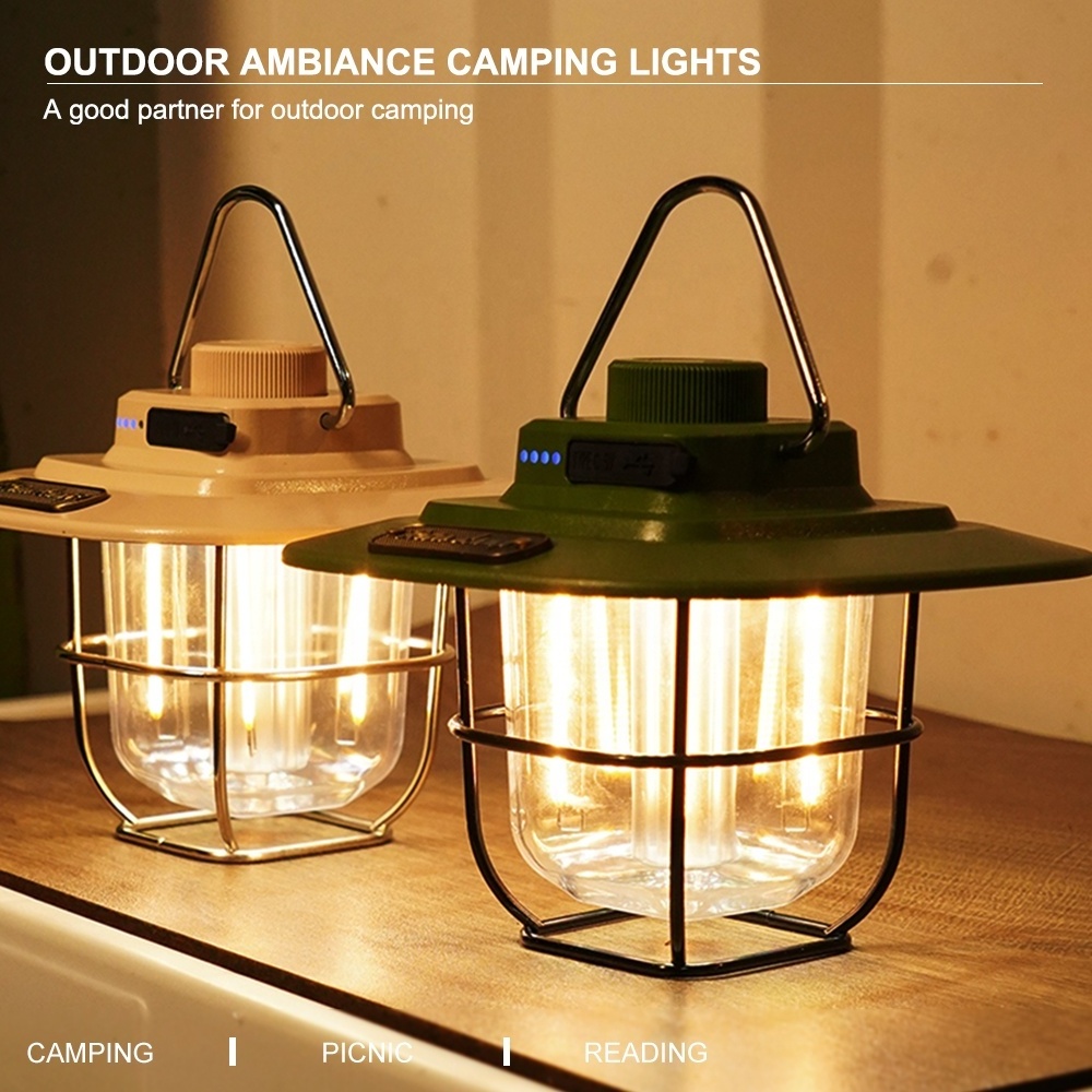 Portable LED 300LM stability outdoor Camping Lantern USB Rechargeable 18650 battery 2000mAh Waterproof IPX4 Camping Light