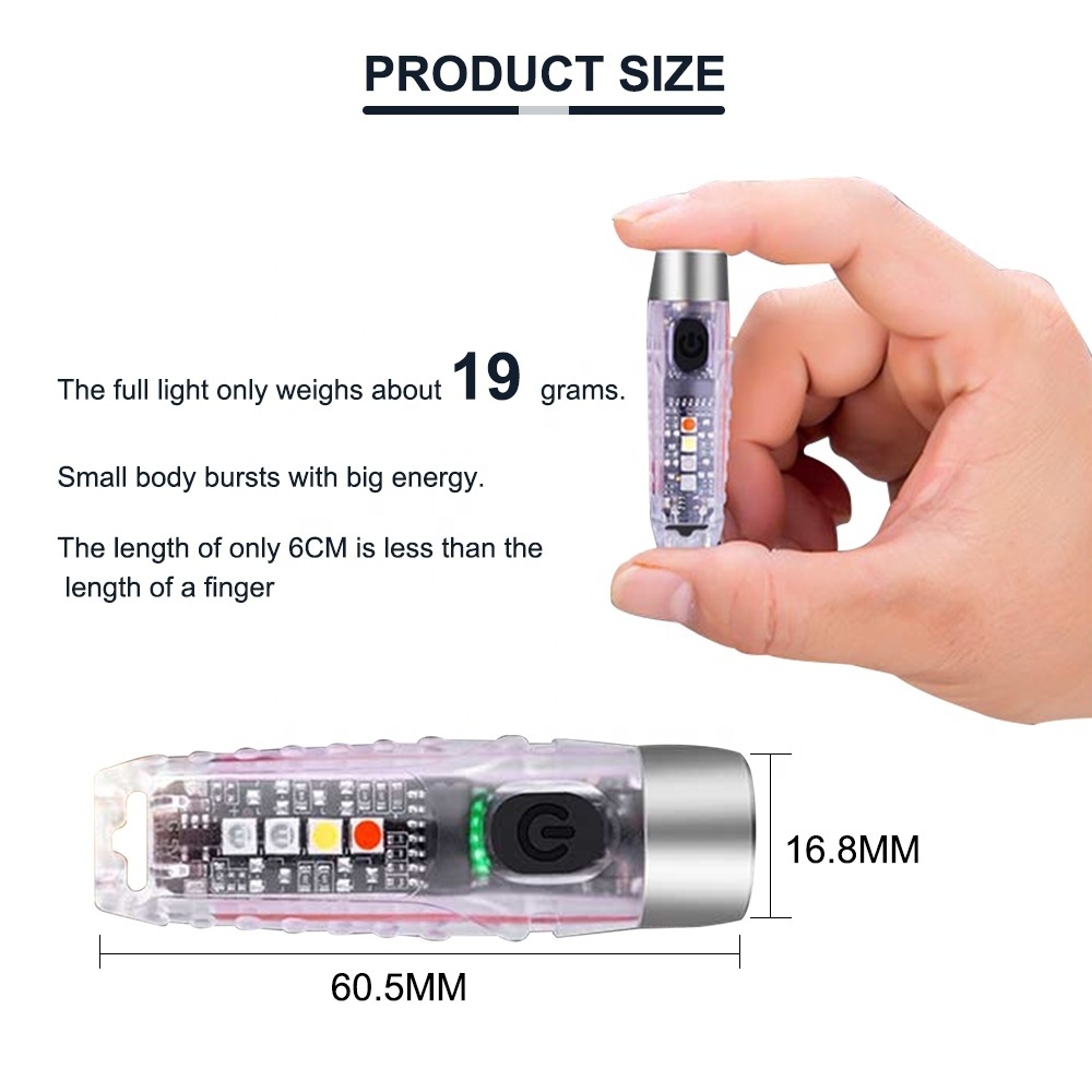 Asafee OEM ODM New Powerful Mini keychain flashlight waterproof EDC Keyring led torch light with magnet and clip