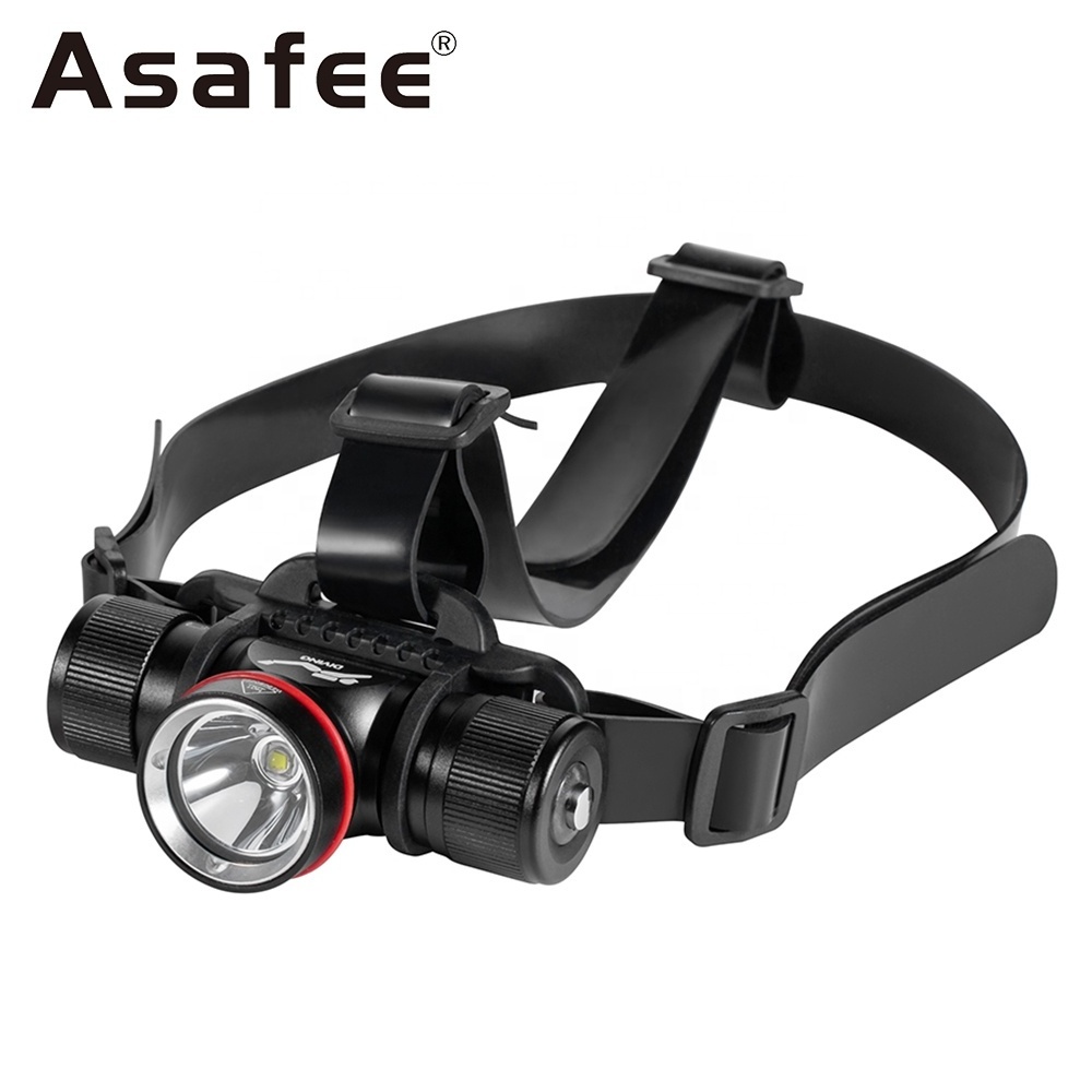 Asafee Waterproof Headlamp Underwater Rechargeable Night Fishing Diving Headlight Aluminum XM-L2 LED Head Flashlight