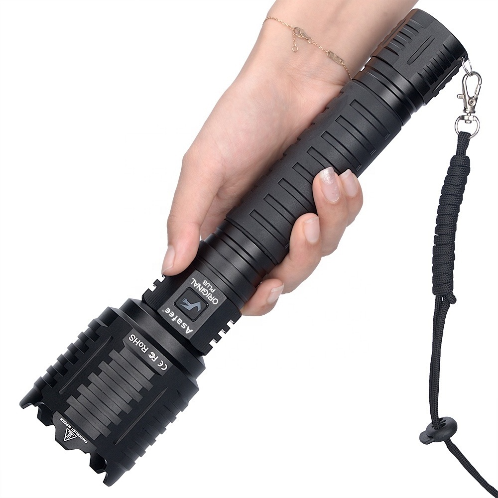 XHP160 Powerful flashlight Type-c USB rechargeable outdoor camping telescopic zoom Waterproof 5000 Lumens Tactical flashlight