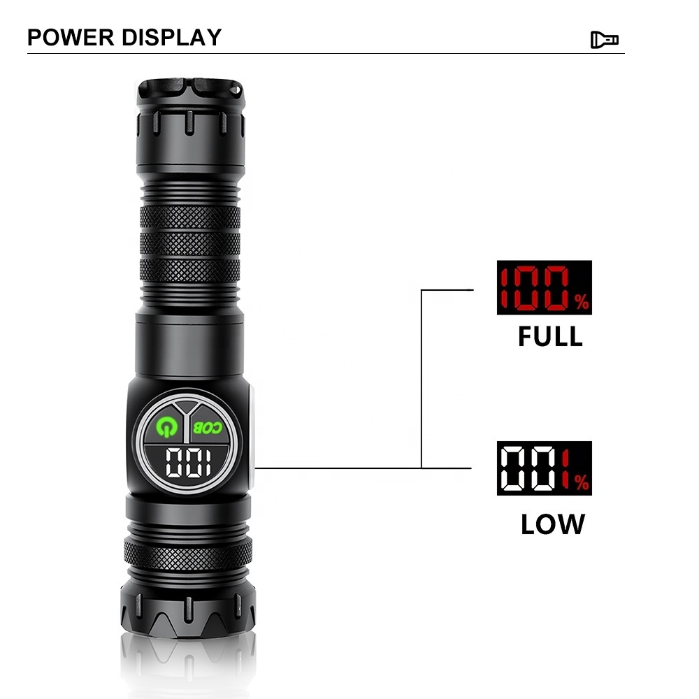 Wholesale High Quality 3000LM 1000m Long Distance LED Flashlight Dual Switch USB Rechargeable Zoomable Outdoor Flashlight