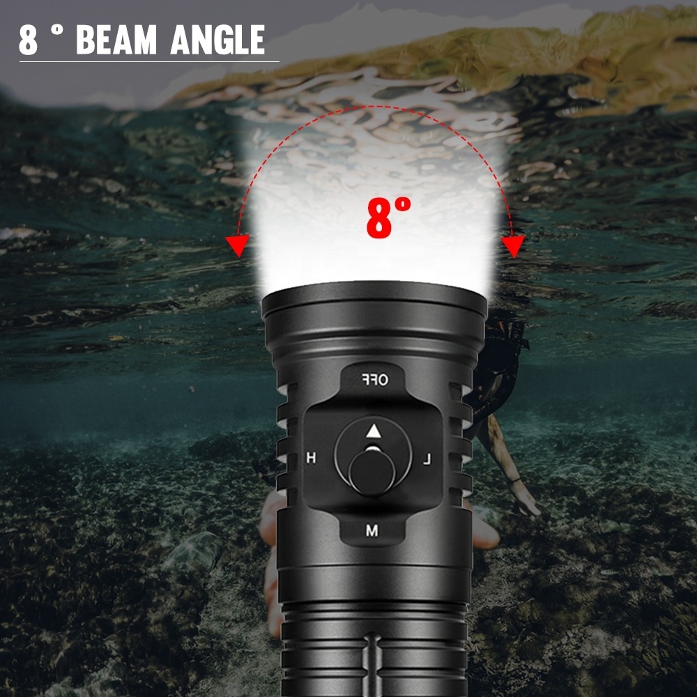 DT08 SBT90 LED flash torch light diving 21700 battery diving scuba 150m  deep flashlight 5000lm torch light diving lamp diver