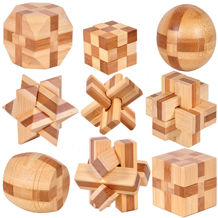 China Kongming lock Luban lock Classic wooden Brain Teaser puzzle 3D toys