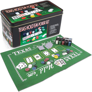 Customize Texas Hold'em Poker Game Set with Tin Storage Box