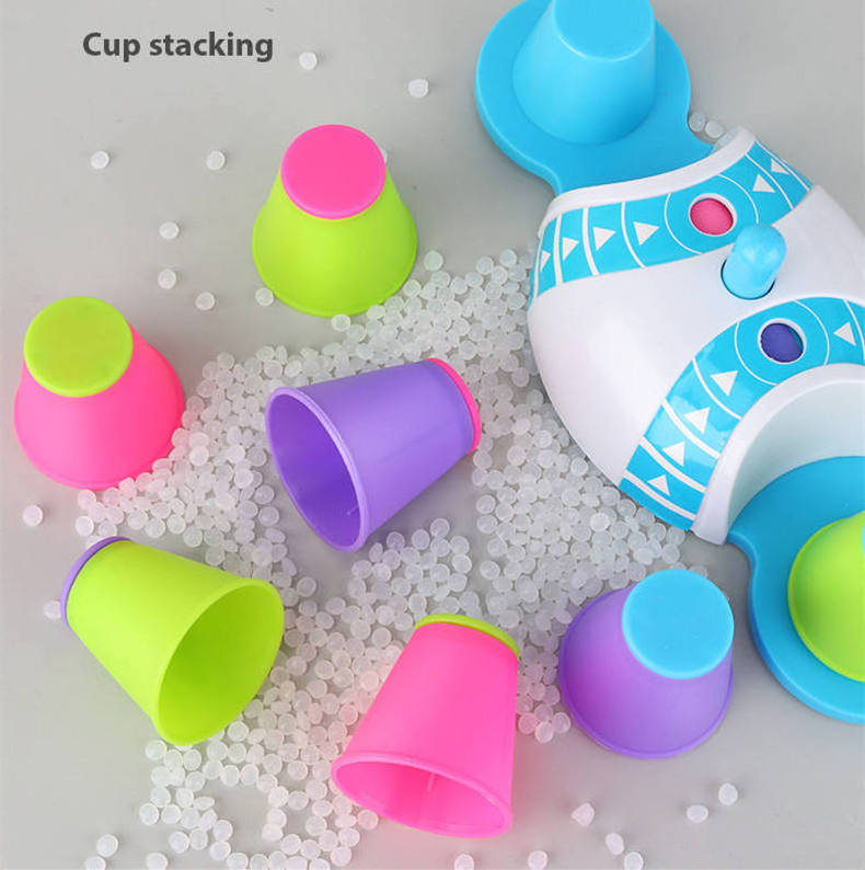 Wholesale Plastic Stacking Cups Toys Speed Game Digital Color Puzzle Stacking Cups Baby Gifts