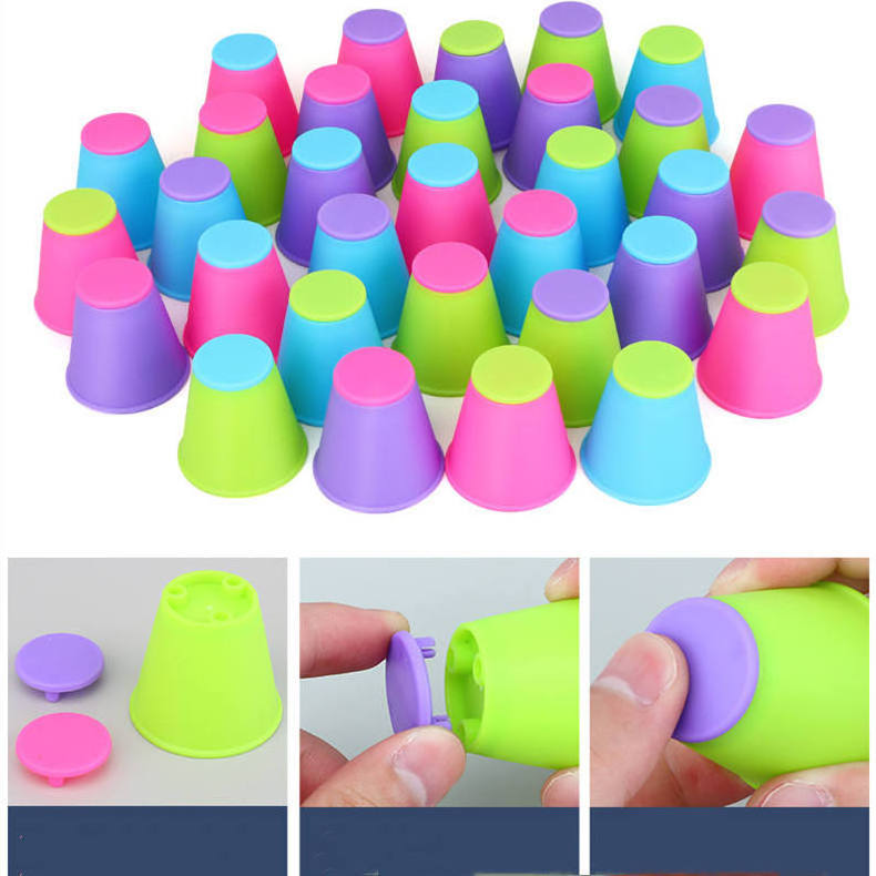 Wholesale Plastic Stacking Cups Toys Speed Game Digital Color Puzzle Stacking Cups Baby Gifts