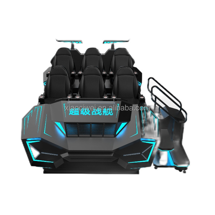 Game Center 9D VR Cinema 6 Seats 360 Degree Rotating VR Warship Cinema Virtual Simulator