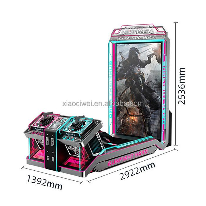 Amusement Entertainment Centre 2 Player Coin Operated Video Gun Shooting Simulator Arcade Game Machine