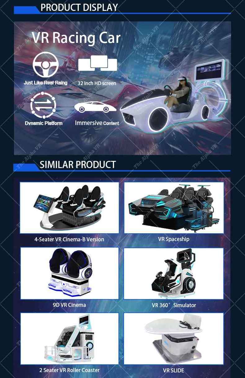 Vr Racing Game Console Car Racing 9D VR Game Theme Park Ride Racing Single Player VR Game ...