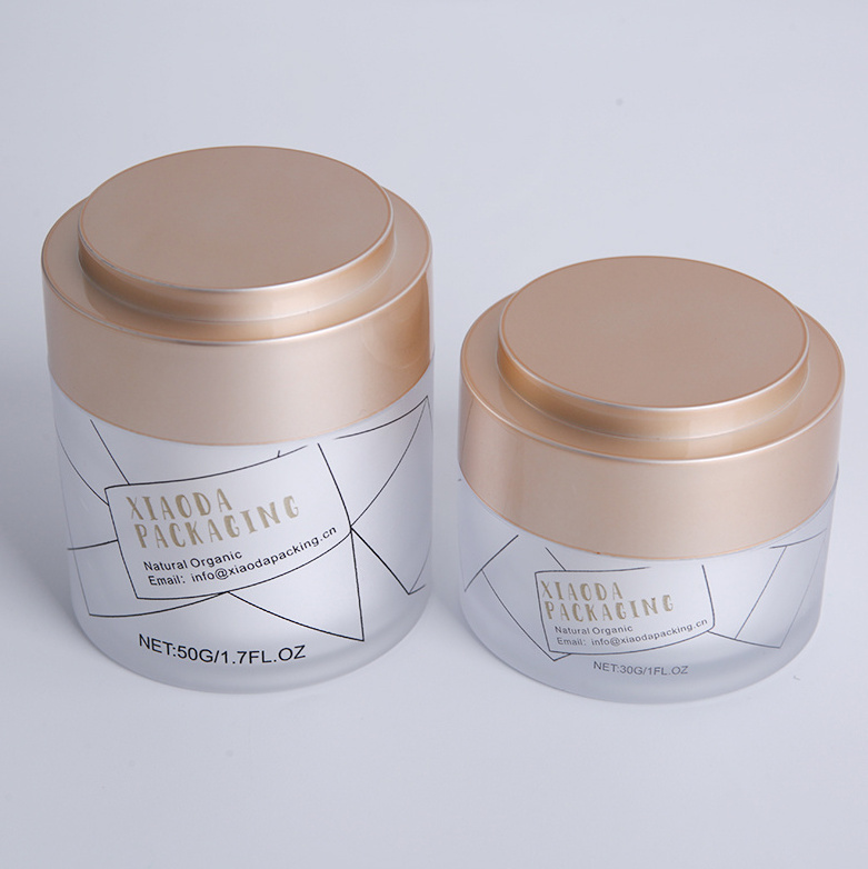 Matte Gold Screw Cap Acrylic 250 Ml Powder Cream Jar Plastic Cosmetic for Gel Pump Screen Printing PET Provided Cosmetic Packing