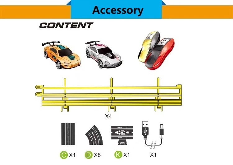 High speed rc racing track toy 1:43 track racing eLectric slot car for kids Shantou toys