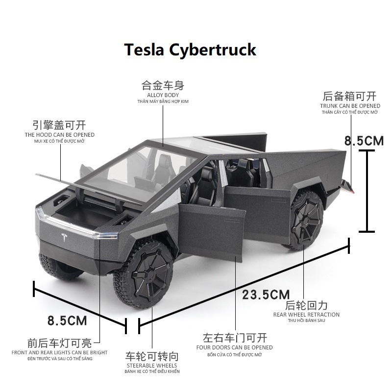 Tesla cybertruck model car cybertruck toy car with light and sound for boys shantou chenghai toys