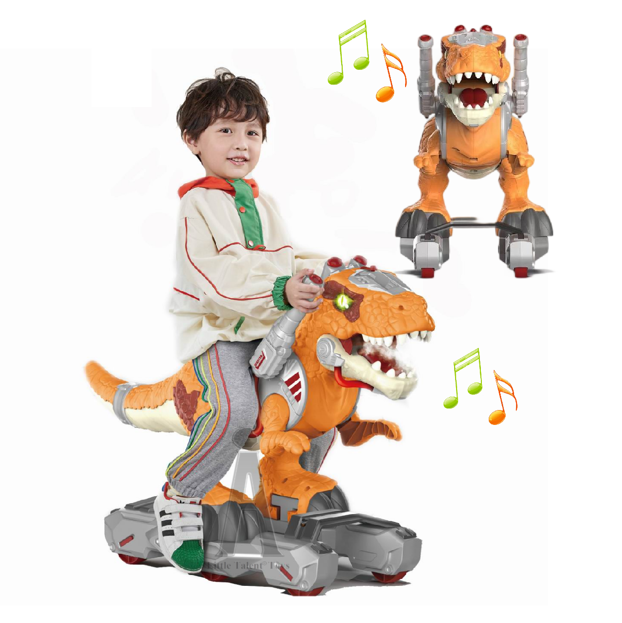 Ride on Toy Dinosaurio for Kids Mist Spray Walking Tyrannosaurus Rex Dinosaur Rides Ride on Toy Animals with Wheels Musical