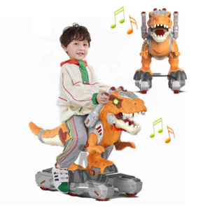 Ride on Toy Dinosaurio for Kids Mist Spray Walking Tyrannosaurus Rex Dinosaur Rides Ride on Toy Animals with Wheels Musical