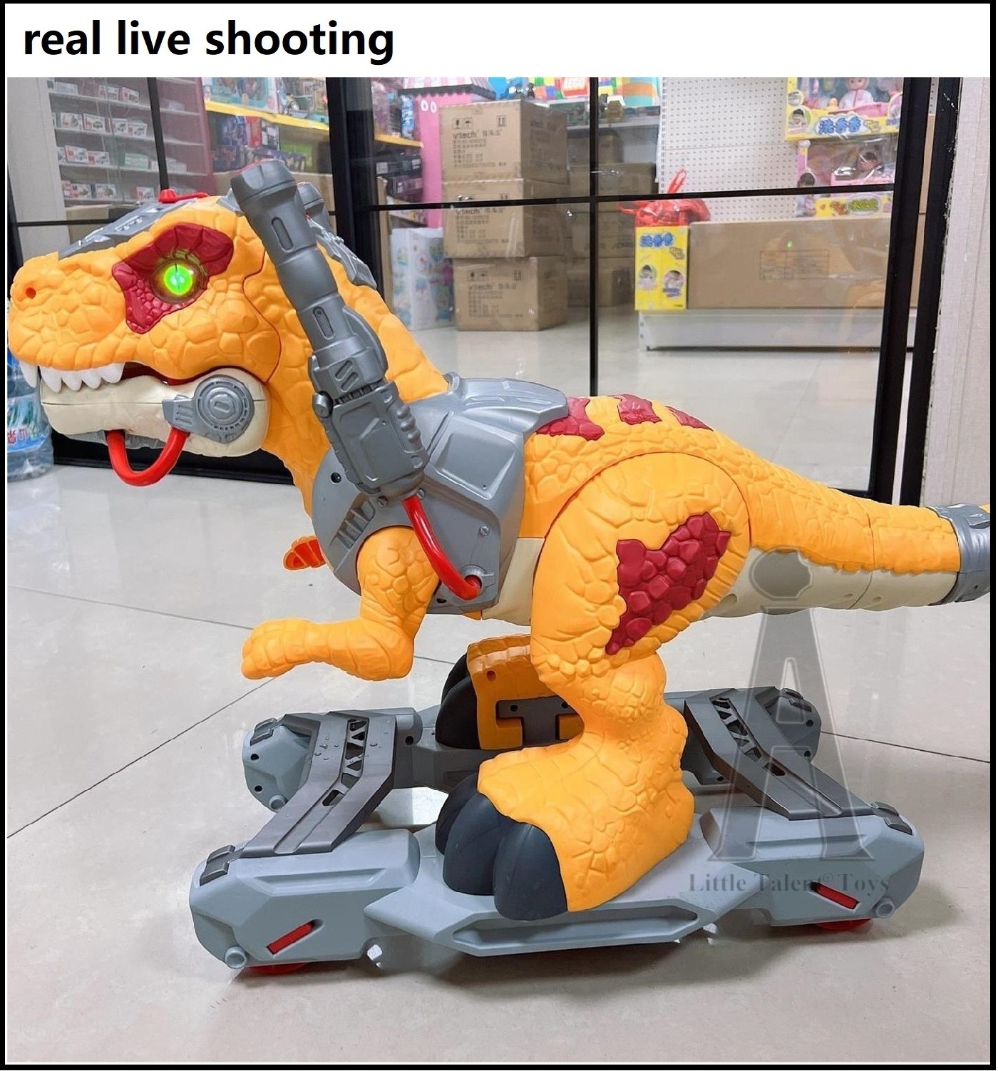 Ride on Toy Dinosaurio for Kids Mist Spray Walking Tyrannosaurus Rex Dinosaur Rides Ride on Toy Animals with Wheels Musical