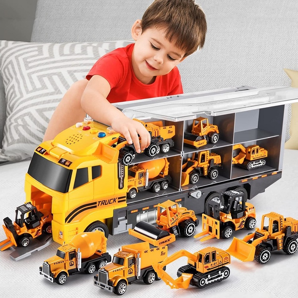 Juguetess Kids Car Toys Set Die Cast Car Model with Play Mat Kids Toys Truck Model Car Toys Set for Toddler